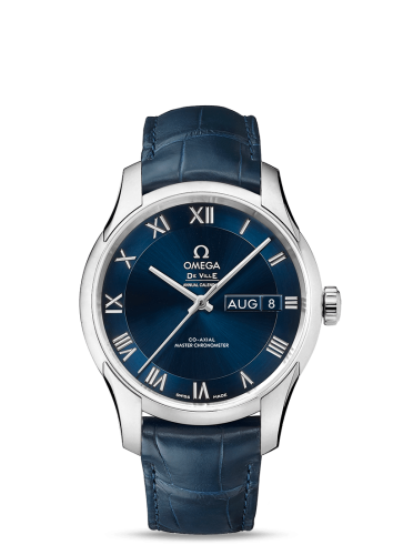 Omega De Ville Hour Vision Master Chronometer Annual Calendar Stainless Steel / Blue